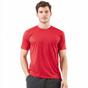 T-shirts de yoga athlétiques pour hommes, 100% coton, coupe ajustée, manches courtes, respirants, séchage rapide, vêtements de sport et de fitness - Product Image 5