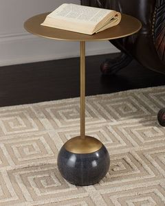 Little Extra Modern <b>Round</b> Metal <b>Side</b> <b>Table</b> with Antique <b>Gold</b> Finish Fully Assembled Living Room Furniture - Product Image 3