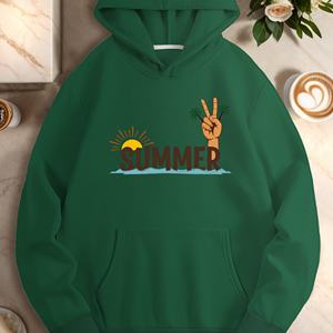 Sweats à capuche décontractés pour femmes SUMMER avec signe de paix - Product Image 1