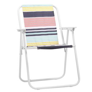 Sedia da Spiaggia Pieghevole Leggera con Schienale Alto, Sedia da Campeggio Portatile con Braccioli Rigidi Imbottiti in Cotone per Parchi - Product Image 5