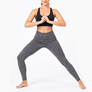 Women's Mid Waist Yoga Leggings Full Length Elastic Waist Workout Pants Customized Sports Warm Legging for Women - Product Image 5