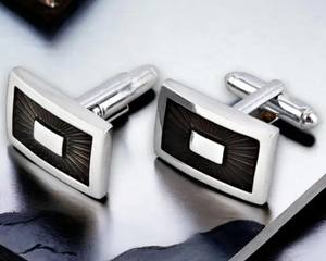 Boutons de manchette personnalisés de luxe pour hommes |   Boutons de manchette en acier inoxydable et argent sterling 925 |   Bijoux de manchette pour chemise de mariage en gros - Product Image 4