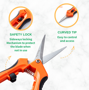 Tijeras de Podar Kwang Hsieh para Jardín, Herramienta de Podar Curva de Acero Inoxidable 420J2 con Cuchillas de 2.5mm Recubiertas de PTFE Antideslizantes - Product Image 5