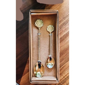 New Look Stainless Steel <b>Gold</b> Plated Serving Spoon Set with Royal Look High Quality Flatware Set for Restaurant Wedding Home - Product Image 1