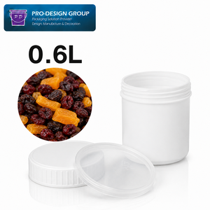 Cubo de Plástico de Grado Alimenticio de 0.6L con Tapa de Rosca para Envasado de Frutas Secas, Tarro de Almacenamiento de Alimentos de Boca Ancha para Aperitivos y Frutas - Product Image 4