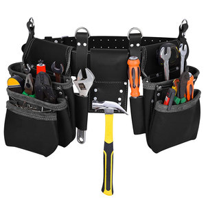 2026 Best <b>Leather</b> <b>Tool</b> Belt With Multiple Pockets For Hammer Wrench Screwdriver And Pliers Storage Workwear Equipment Bag - Product Image 1
