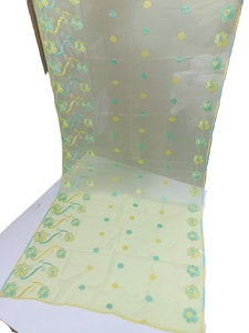 Wholesale Embroidered <b>Chiffon</b> Shawl Wrap Floral Sequin Work Dupatta Pastel Women <b>Scarf</b> - Product Image 2