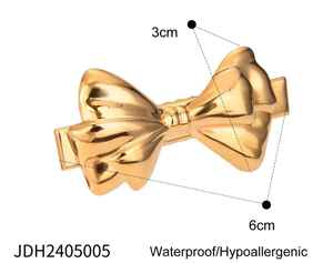 กิ๊บติดผมสแตนเลสแบบกันหมอง กิ๊บติดผมรูปโบว์สำหรับผู้หญิง กิ๊บติดผมสแตนเลสรูปโบว์สำหรับผู้หญิง เครื่องประดับผมเจ้าสาว - Product Image 2