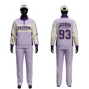 Survêtement d'entraînement de hockey sur glace pour femmes, 320 GSM, polaire polyester premium, panneau violet crème, sublimation, logo personnalisé - Product Image 1