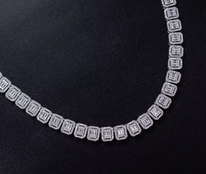 Bracelet tennis en argent 925 et moissanite, taille brillant rond, sertissage griffe, plaqué or rose, unisexe, bijou tendance pour soirée - Product Image 3