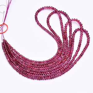 Perles de grenat rhodolite AAA 4mm-6mm, lisses, en forme de rondelle, de taille graduée, grenat violet naturel, pierres semi-précieuses en vrac pour la fabrication de bijoux - Product Image 4