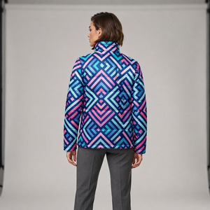 Chaqueta Acolchada Estampada de Invierno Personalizada para Mujer, Ropa Casual Premium, Cortavientos, con Cierre de Cremallera y Bolsillos Laterales - Product Image 2
