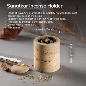 Elegant Religious Fragrance Station Sandalwood <b>Stick</b> Incense Burner <b>with</b> Glass Vase Metal Stand Aromatherapy <b>Diffuser</b> All-Season - Product Image 6