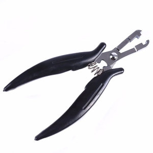 Pince professionnelle en métal de 4 mm en forme de U pour une application précise des micro-anneaux, outil essentiel pour les extensions de cheveux humains en salon - Product Image 1