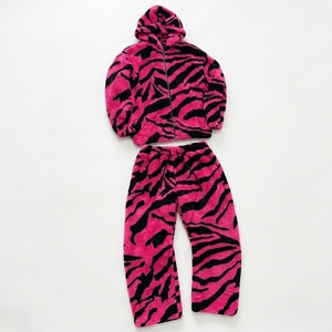 <b>Men's</b> Young Street Leopard Print Heavyweight Eco-Friendly Cotton Fleece Thickened Drawstring <b>Long</b> Sleeve Hooded Fluffy <b>Cardigan</b> - Product Image 3