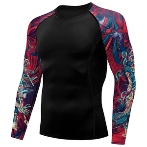 OEM Men Long Sleeve Rash Guard <b>Compression</b> <b>Shirt</b> Graphic Print UV Protection Custom Branding Bulk - Product Image 5