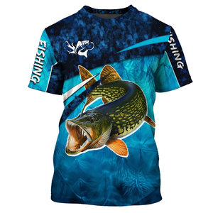 Camiseta de Pesca con Cuello Redondo al por Mayor, Ropa de Pesca Personalizada de Poliéster para Actividades al Aire Libre - Product Image 1