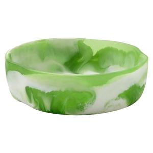 Bol de service en résine vert pomme effet marbre, résistant à la chaleur, non revêtu, poli, design moderne, fabrication impériale, pour fêtes et maison - Product Image 2
