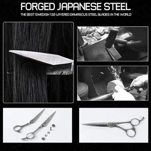 Tijeras de barbero profesionales de 6 pulgadas de acero con alto contenido de carbono, logotipo personalizado, herramienta de corte de pelo de filo afilado para barberos - Product Image 3