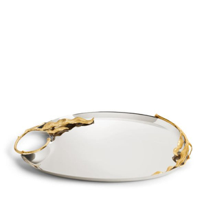 Plateau de service en métal à prix abordable avec poignée élégante, idéal pour les mariages, plateau décoratif pour table, plateau à café fait main, très vendu - Product Image 1