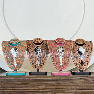 Nuevo Soporte para Joyas de Cuero Genuino de Vaca Hecho a Mano 2026 con Diseño Floral Estilo Western para Exhibición de Joyas para Mujer - Product Image 2