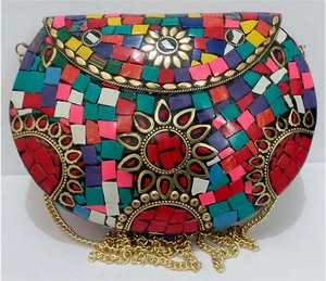 Bolsos de Mano Metálicos de Moda para Mujer, Multicolores, Tipo Bandolera para Fiestas, Mejor Precio en India-GC-BG-371. - Product Image 1