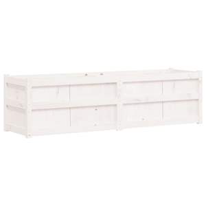 Jardinera de Madera de Pino Sólido Blanca de 70.9x19.7x19.7 Pulgadas, Macetas y Jardineras - Product Image 2