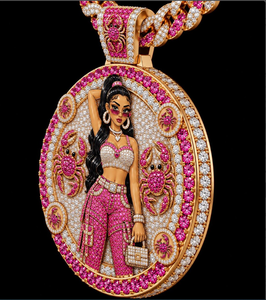 Colgante de Moissanita Chapado en Oro Rosa, Dijes Redondos y Ovalados para Mujer, Joyería para Fiestas - Product Image 4
