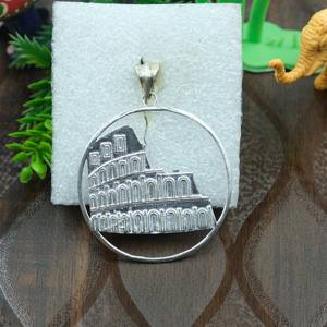 Collar con Colgante de la Torre Inclinada de Pisa en Plata 925, Marco Redondo, Joyería Arquitectónica, Amuleto Conmemorativo, Regalo - Product Image 4
