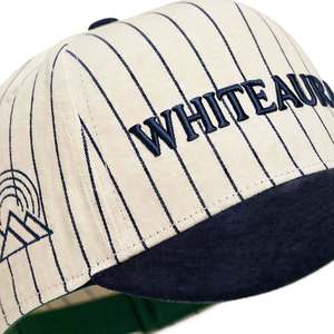 Casquette Snapback Rayée Whiteaura à 6 Panneaux avec Logo Brodé 3D, Unisexe, Chapeau Décontracté 100% Coton pour Adultes, Toutes Saisons - Product Image 6