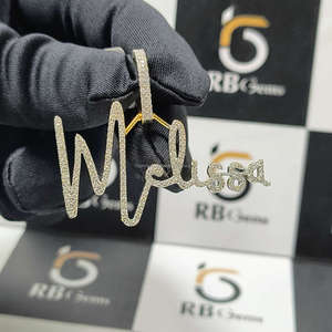 ฮิปฮอปแร็ปเปอร์10K สีขาวทองและห้องปฏิบัติการปลูกเพชรจี้น้ำแข็ง925เงินที่กำหนดเองประเภทสร้อยคอเพชร - Product Image 2