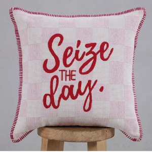 Square Cotton <b>Linen</b> Cushion <b>Cover</b> With Geometric Check Pattern Handmade Woven Nordic Style Home Decorative Pillow Case - Product Image 1