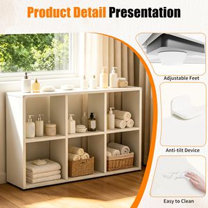 Kids & Teen <b>6</b>-<b>Cube</b> Metal Bookcase Display Shelf <b>Storage</b> Organizer 11.8" X 28" X 41" Easy Assembly for Living Room or Bedroom - Product Image 4