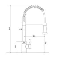 Robinet de cuisine commercial en acier inoxydable SUS304 avec douchette extractible à ressort, double mode, mitigeur d'évier pour cuisine de ferme