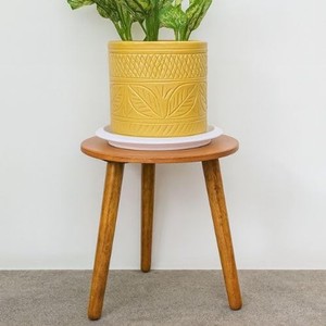 Table d'appoint hexagonale en bambou stratifié, vente en gros |   Finition en cire naturelle - Product Image 2