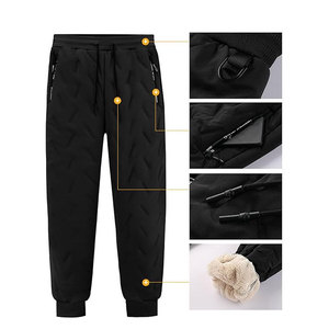 Winter Fleece Lined <b>Pants</b> for Men Warm Sherpa Sweatpants <b>Thermal</b> Active Work Snow Sweat <b>Pants</b> with Zipper Pockets Casual Lounge - Product Image 3