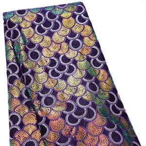 Tela de Encaje Africana Multicolor, Tela de Encaje Bordada, Tela para Vestido de Novia Nigeriana, Tela de Encaje Suizo con Pedrería - Product Image 3