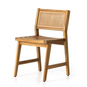 Modern Solid Teak Wood <b>Dining</b> <b>Chair</b> With Woven Backrest Scandinavian Design Stable Home Furniture Indonesia Furniture - Product Image 1