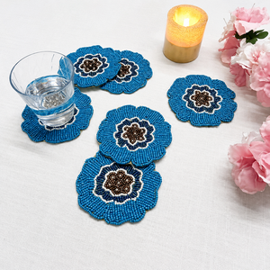 Juego de Posavasos Personalizados con Cuentas Coloridas y Bordado en Punto de Cruz, Hechos a Mano, Decoración para el Hogar, Regalo - Product Image 1