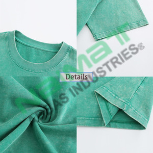 เสื้อยืดคอตตอนคุณภาพสูง แบบเรียบ ปักโลโก้ได้ หลายสี สวมใส่สบาย ซักย้อมสีแบบแอซิดวอช ทรงโอเวอร์ไซส์ ไม่มีตะเข็บ เสื้อยืดผู้ชาย - Product Image 5