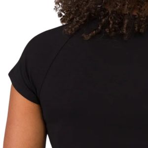 Camiseta Deportiva Ajustada de Algodón para Mujer, Negra, para Gimnasio, Fitness, Entrenamiento, Ejercicio, Deporte, Manga Corta, Perforada - Product Image 5