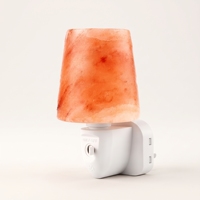 Lampe murale en sel de l'Himalaya sculptée à la main, mini veilleuse conique en sel avec prise rotative et interrupteur marche/arrêt