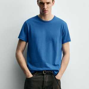 T-shirt à col rond pour homme, coupe classique |   T-shirt basique à manches courtes 100% coton |   T-shirt vierge OEM/ODM à séchage rapide, lavé, vente en gros - Product Image 1