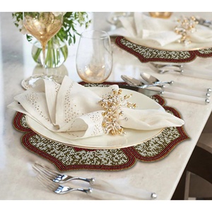 แผ่นรองจานทำมือสองสี แผ่นรองโต๊ะตกแต่ง ดีไซน์ไม่ซ้ำใคร สำหรับโต๊ะอาหาร ของตกแต่งบ้าน จำหน่ายจำนวนมาก - Product Image 5