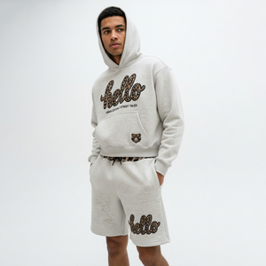 Summer Heavyweight 100% Cotton French Terry Oversized <b>Zip</b>-<b>Up</b> Unisex Streetwear Print Hoodies Set Custom Logo Acid Wash Quick Men - Product Image 6
