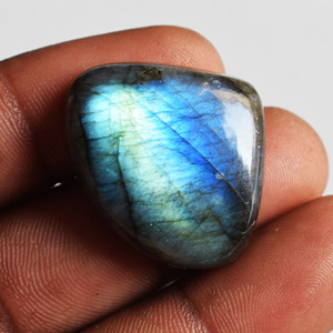Wholesale Natural Labradorite Cabochon <b>Triangle</b> Cut Shape Blue Polished Loose Gemstone Semi-Precious Gemstone For Jewelry Making - Product Image 4