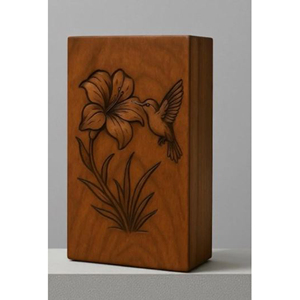 Elegant Wooden Funeral Urn with Natural Finish Classic Wooden Cremation Urn for Adult Ashes by AYAANS - Product Image 4
