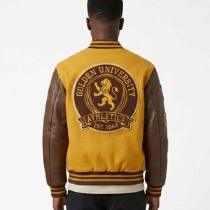 Chaqueta Universitaria de Cuero para Hombre con Cuello Alto y Diseño de Letras Bordadas, Estilo Urbano, Ropa Casual de Invierno - Product Image 6