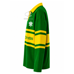 Camiseta de Rugby Chi Eta Phi para Mujer, con Cuello, Paneles de Color en Bloques, Polo Universitario de Rugby, Top Deportivo con Letras Griegas Bordadas - Product Image 3