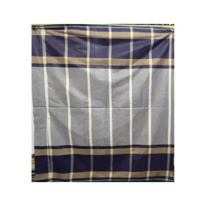 Lungi de Algodón para Hombre de Calidad de Exportación, Diseño a Cuadros Gris y Azul Marino, Suave y Transpirable, para Uso Diario Tradicional - Product Image 1